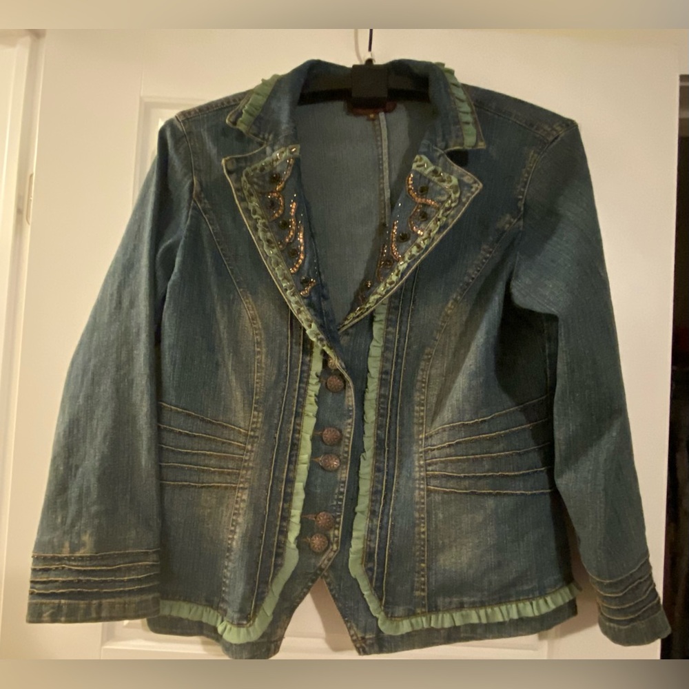 Stylin Chagall  Jean Jacket Blazer Womens Sz 12